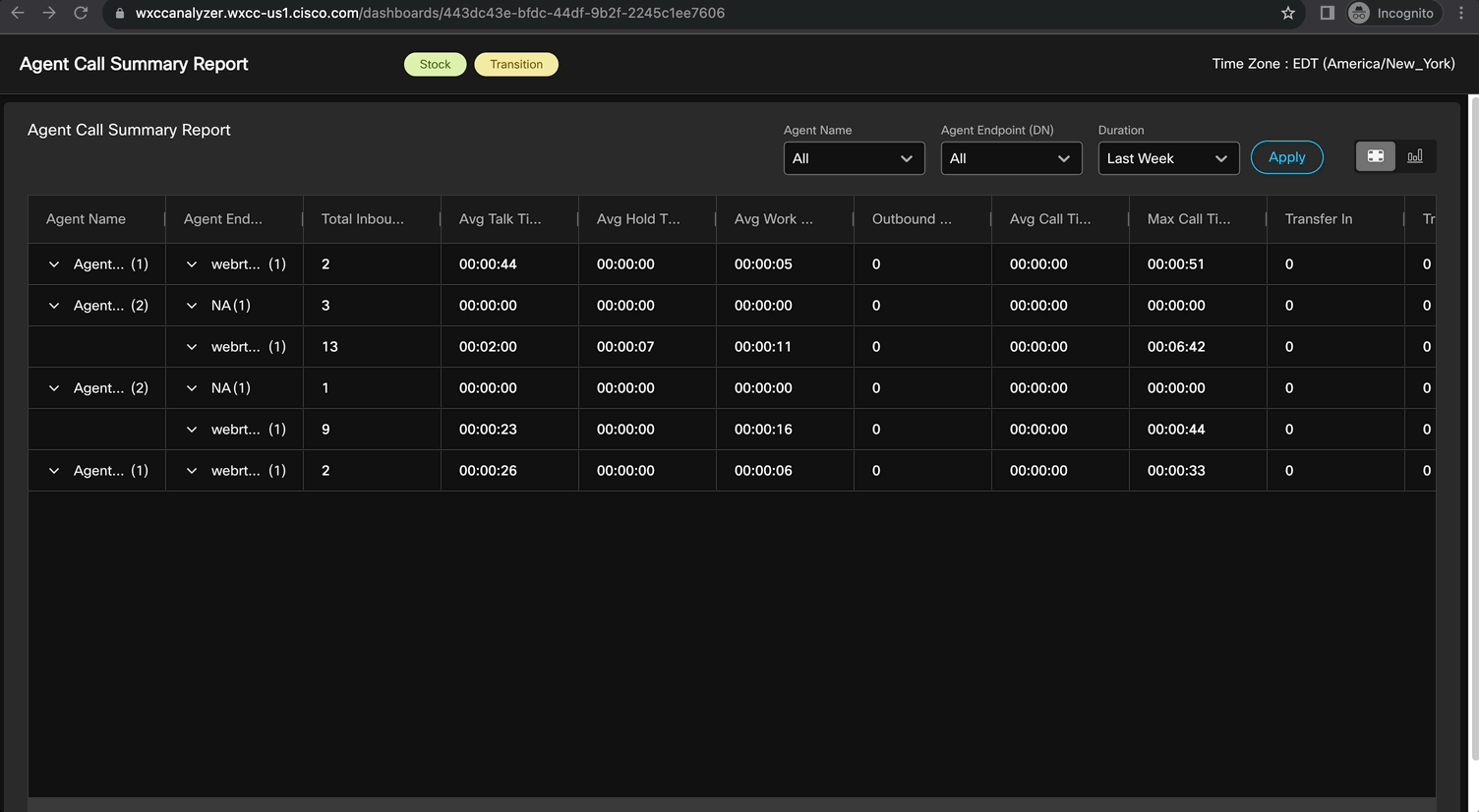 New UX Stock Report UI